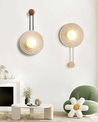 Growth Ring Contemporary Travertine Wall Light