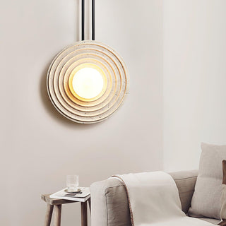 Growth Ring Contemporary Travertine Wall Light
