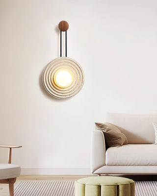 Growth Ring Contemporary Travertine Wall Light