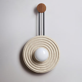 Growth Ring Contemporary Travertine Wall Light