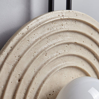 Growth Ring Contemporary Travertine Wall Light
