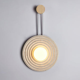 Growth Ring Contemporary Travertine Wall Light