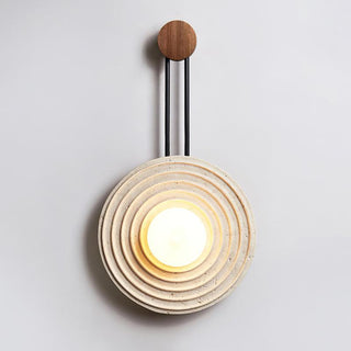 Growth Ring Contemporary Travertine Wall Light