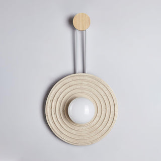 Growth Ring Contemporary Travertine Wall Light