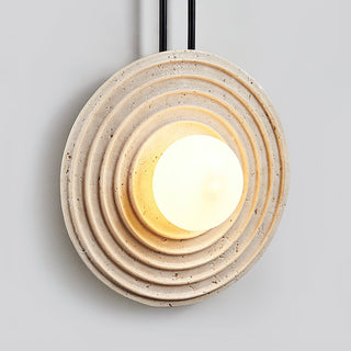 Growth Ring Contemporary Travertine Wall Light