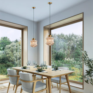 Hailie Modern Brass Glass Pendant Light