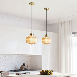 Hailie Modern Brass Glass Pendant Light