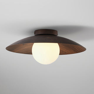 Elias Scandinavian Wood & Glass Ceiling Light