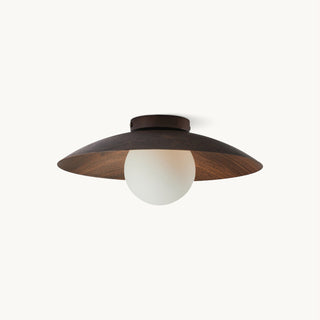 Elias Scandinavian Wood & Glass Ceiling Light