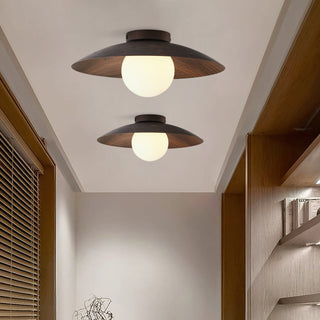Elias Scandinavian Wood & Glass Ceiling Light