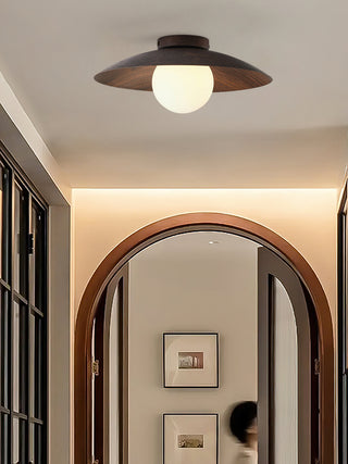 Elias Scandinavian Wood & Glass Ceiling Light