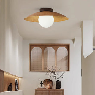 Elias Scandinavian Wood & Glass Ceiling Light