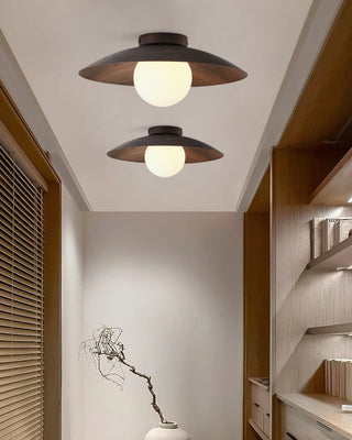 Elias Scandinavian Wood & Glass Ceiling Light
