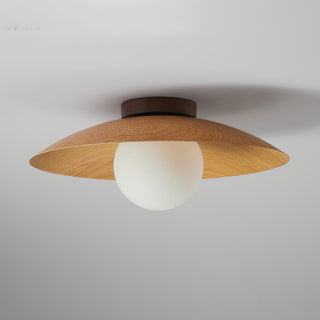 Elias Scandinavian Wood & Glass Ceiling Light