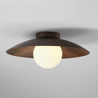 Elias Scandinavian Wood & Glass Ceiling Light