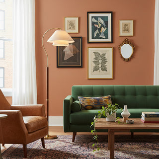 Hands Curved Wood Brass Floor Lamp