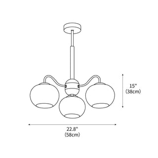 Hans Bergstrom Sculptural Glass Chandelier