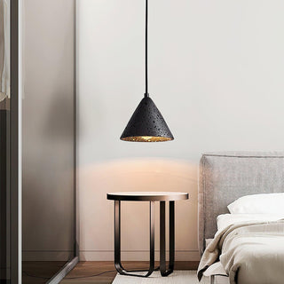 Harvest Halo Wabi-Sabi Travertine Pendant Light