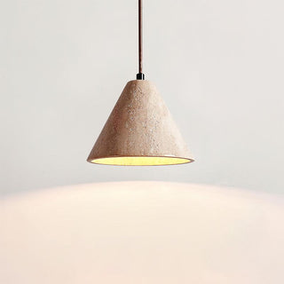 Harvest Halo Wabi-Sabi Travertine Pendant Light