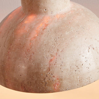 Harvest Halo Wabi-Sabi Travertine Pendant Light