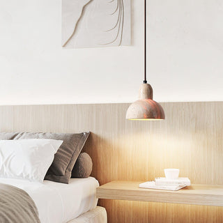 Harvest Halo Wabi-Sabi Travertine Pendant Light