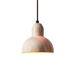 Harvest Halo Wabi-Sabi Travertine Pendant Light