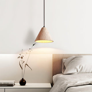 Harvest Halo Wabi-Sabi Travertine Pendant Light
