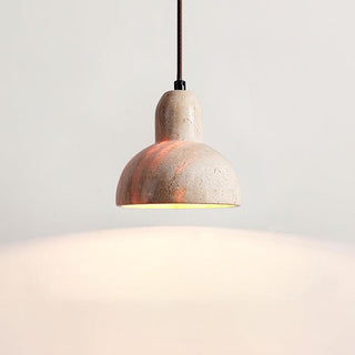 Harvest Halo Wabi-Sabi Travertine Pendant Light