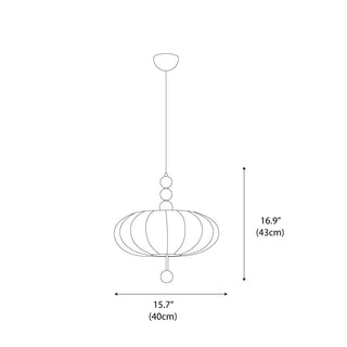 Hashira Retro Fabric Pendant Light