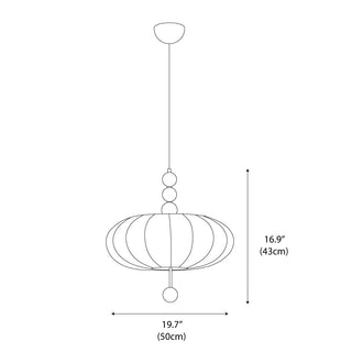 Hashira Retro Fabric Pendant Light