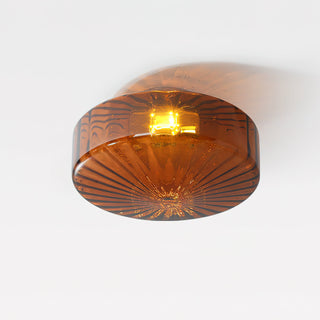 Amber Prismatic Glass Ceiling Light