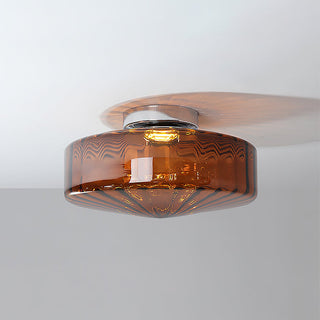 Amber Prismatic Glass Ceiling Light