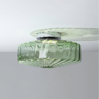 Amber Prismatic Glass Ceiling Light