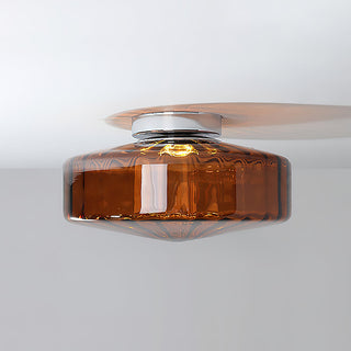 Amber Prismatic Glass Ceiling Light