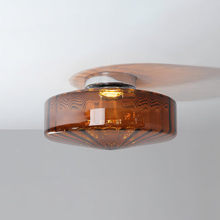 Amber Prismatic Glass Ceiling Light