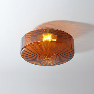 Amber Prismatic Glass Ceiling Light
