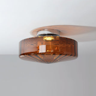 Amber Prismatic Glass Ceiling Light