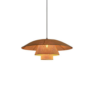 Hat Weave Rattan Oriental Rattan Pendant Light