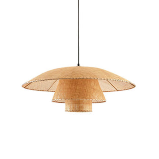 Hat Weave Rattan Oriental Rattan Pendant Light