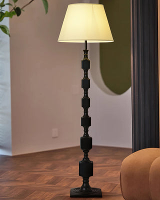 Hexas Sculpted Wood Floor Lamp