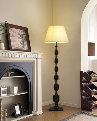 Hexas Sculpted Wood Floor Lamp