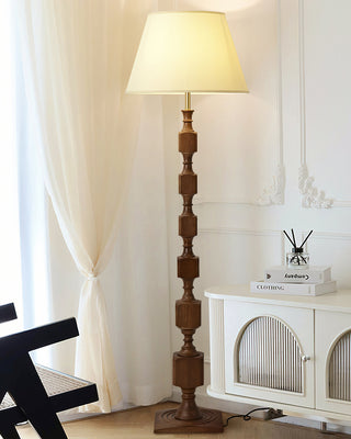 Hexas Sculpted Wood Floor Lamp