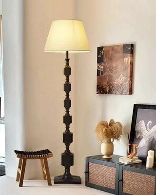 Hexas Sculpted Wood Floor Lamp