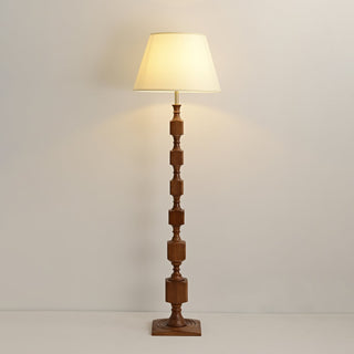 Hexas Sculpted Wood Floor Lamp