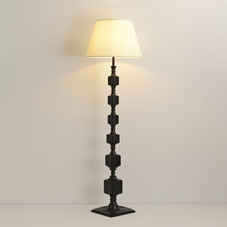 Hexas Sculpted Wood Floor Lamp