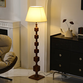 Hexas Sculpted Wood Floor Lamp
