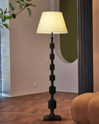 Hexas Sculpted Wood Floor Lamp