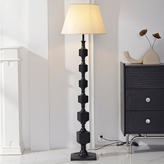 Hexas Sculpted Wood Floor Lamp