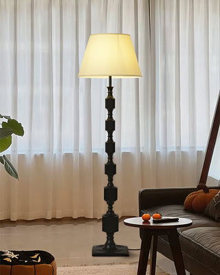 Hexas Sculpted Wood Floor Lamp