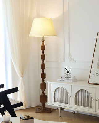 Hexas Sculpted Wood Floor Lamp